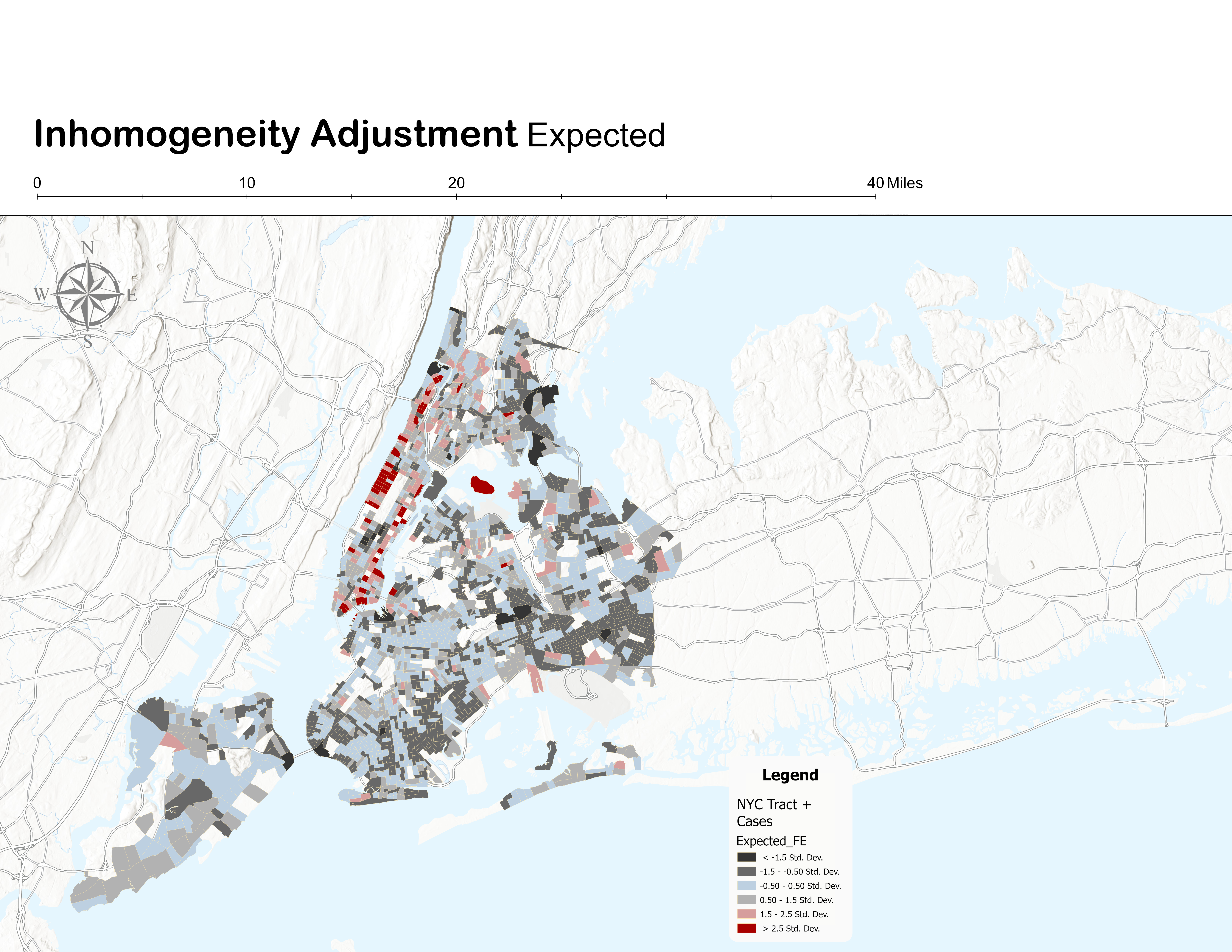 Inhomogeneity Adjustment — Expected incidents map NYC